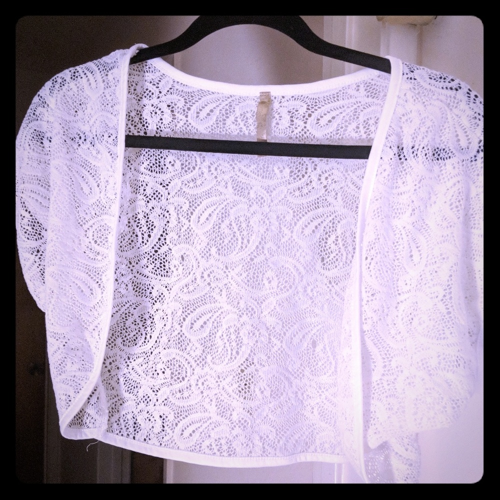 White lace cover-up NWOT